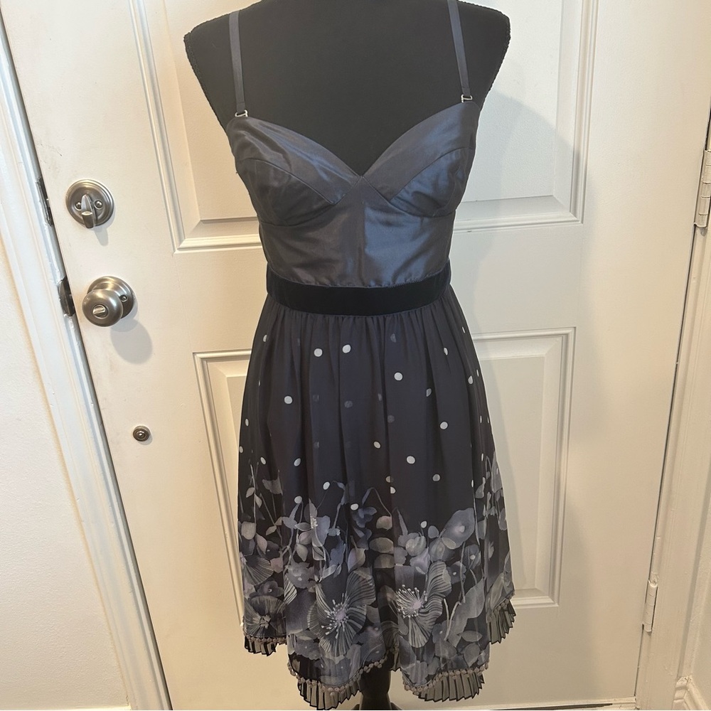 Rebecca Taylor Blue Floral‎ Mini Dress Size 4